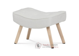 AK-309P WT2, podnožka - taburet, přírodní / látka bouclé bílá