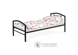 BED-1900 BK, kovová postel 90x200cm, černý lesk
