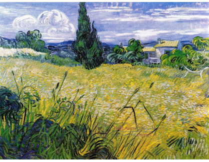 R2-1290 Vincent van Gogh - Krajina se zelenou kukuřicí, pšeničným polem a cypřišem