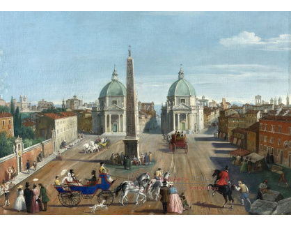 KO VI-51 Neznámý autor - Pohled na náměstí Piazza del Popolo v Římě