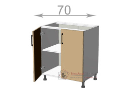 dolní skříňka š.70, v.82, Premiere L7082, bílá/řezaný grafit
