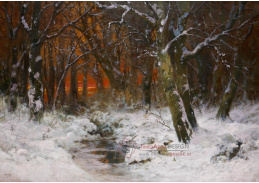 A-5274 Alois Arnegger - Západ slunce v zimním lese