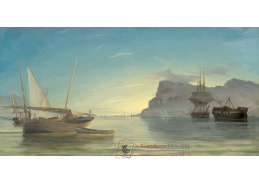 D-6544 Anton Melbye - Lodě před pobřežím Gibraltaru