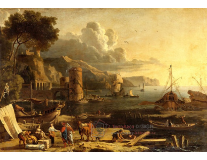 SO XVI-37 Adrien Manglard - Scéna ze středomořského přístavu