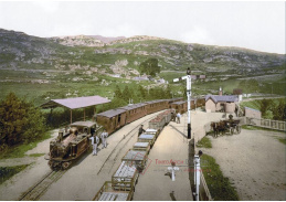 Fotochrom VF 91 Železniční stanice Ffestiniog, Wales