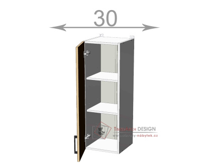 horní vysoká skříňka š.30, v.92, Modena W3092, bílá/artwood