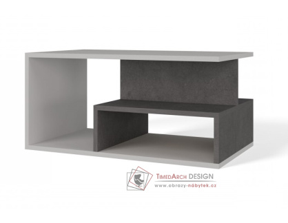 PABLO, konferenční stolek 90x51cm, bílá / beton