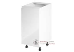 AURORA, dolní kuchyňská skříňka D40 - levá, bílá / bílý lesk