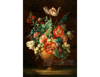 A-5784 Neznámý autor - Tulipány, růže a jiné květiny ve váze
