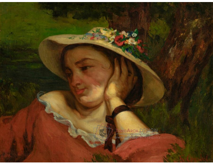 A-6923 Gustave Courbet - Žena s květinami na klobouku