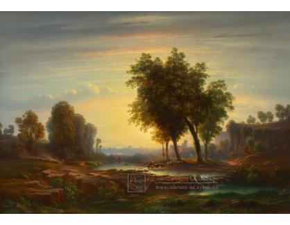 A-8381 Johann Rudolf Bühlmann - Západ slunce v římské Campagna