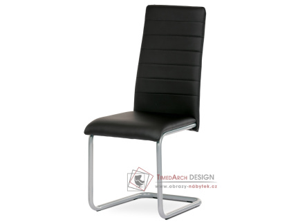 DCL-402 BK, jídelní židle, šedá / ekokůže černá