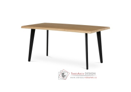 HT-F4416 OAK, jídelní stůl 160x90cm, černý lak / dub divoký