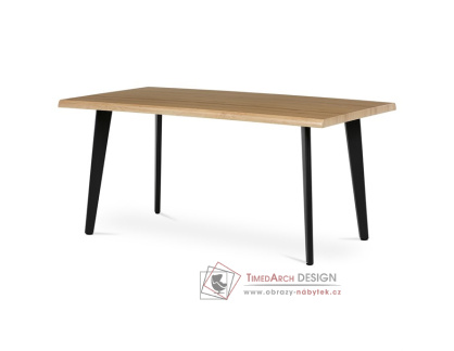 HT-F4416 OAK, jídelní stůl 160x90cm, černý lak / dub divoký