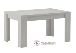 KORA 120, jídelní stůl rozkládací 120-160x80cm, jasan bílý