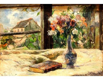 R9-209 Paul Gauguin - Váza s květinami za oknem