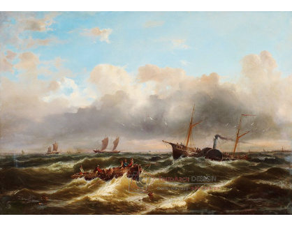 KO IV-224 John Wilson Carmichael - Řada lodí a plachetnic na neklidném moři