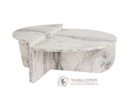 ORION, konferenční stolek 90x60cm, bílý mramor