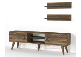 LAMBERT, televizní stolek 2-dveřový s poličkami, ořech