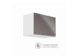 AURORA , horní kuchyňská skříňka G50K, bílá / šedý lesk