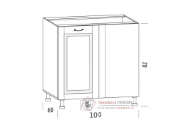 CHARLOTTA, dolní skříňka 1-dveřovái rohová KH, výběr provedení