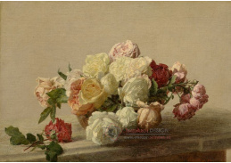 A-7413 Henri Fantin-Latour - Mísa růží na mramorovém stole