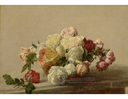 A-7413 Henri Fantin-Latour - Mísa růží na mramorovém stole
