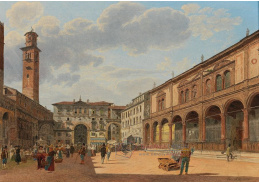 DDSO-5078 Jacob Alt - Verona, pohled na náměstí Piazza delle Erb