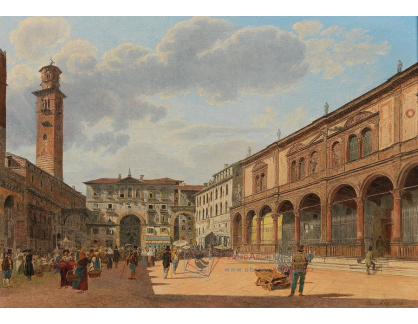DDSO-5078 Jacob Alt - Verona, pohled na náměstí Piazza delle Erb