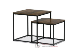 AF-076 OLW, odkládací stolek - sada 2ks, MDF, černý lak / staré dřevo