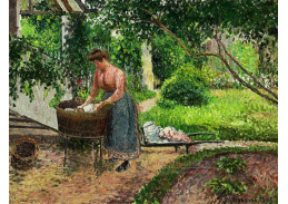 VCP-376 Camille Pissarro - Pradlena v zahradě Eragny