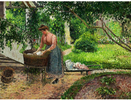 VCP-376 Camille Pissarro - Pradlena v zahradě Eragny