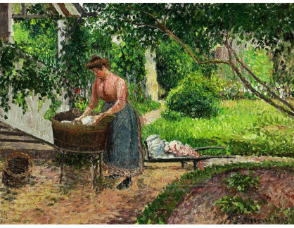 VCP-376 Camille Pissarro - Pradlena v zahradě Eragny