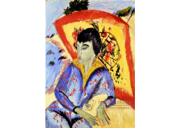 VELK 57 Ernst Ludwig Kirchner - Erna Kirschner s japonským slunečníkem