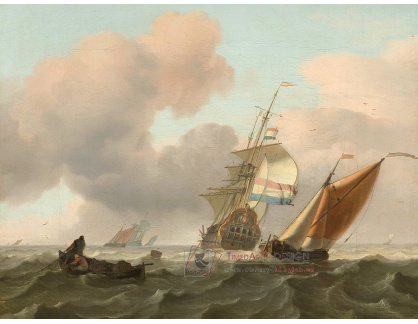 VL92 Ludolf Bakhuizen - Rozbouřené moře s loděmi