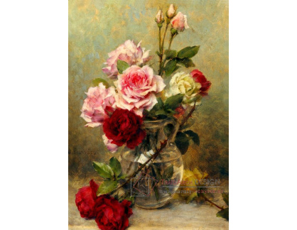 VKZ 19  Gustave Bienvetu - Růže ve skleněné váze