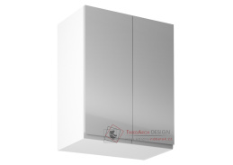 AURORA, horní kuchyňská skříňka G602F, bílá / šedý lesk