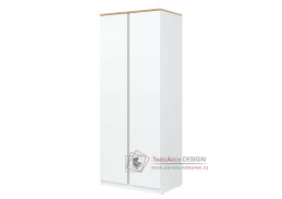 REMI RM10, šatní skříň 2-dveřová, bílá / dub evoke