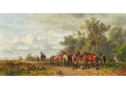 A-8806 Ludwig Hartmann - Odpočinek na poli s koňmi