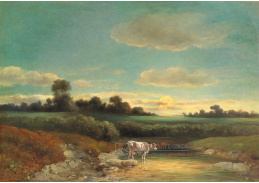 DDSO-4877 Carl Lafite - Kráva u rybníka v krajině