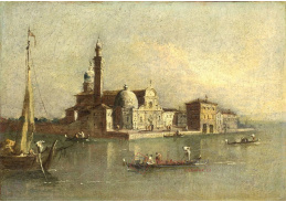 SO V-2 Giacomo Guardi - Pohled na Isola di San Michele v Benátkách