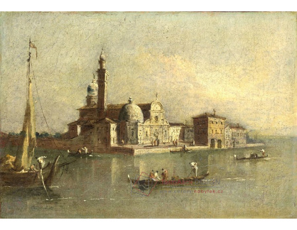 SO V-2 Giacomo Guardi - Pohled na Isola di San Michele v Benátkách