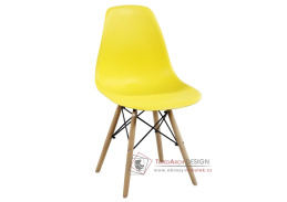 MODENA II, jídelní židle, buk / plast žlutý