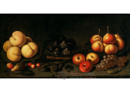 D-9884 Neznámý autor - Broskve, fíky, hrušky a jiné ovoce na římse