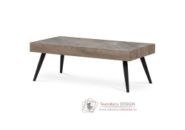 AHG-281 GREY, konferenční stůl 120x60cm, černá / světlý dub / šedý mramor
