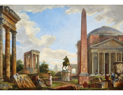 DDSO-1611 Giovanni Paolo Panini - Capriccio s postavami v římských ruinách