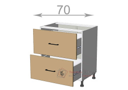 dolní skříňka se zásuvkami š.70, v.82, Premiere LD11S7082, bílá/řezaný grafit