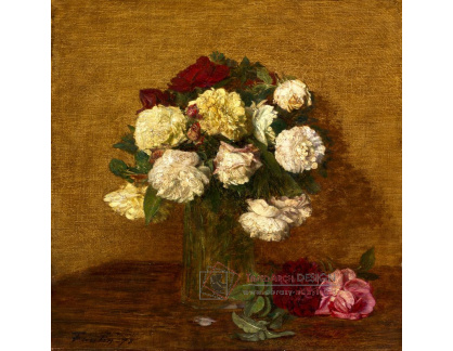 A-1594 Henri Fantin-Latour - Růže ve váze