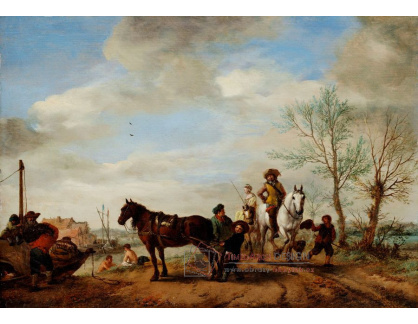 D-7562 Philips Wouwerman - Muž a žena na koni