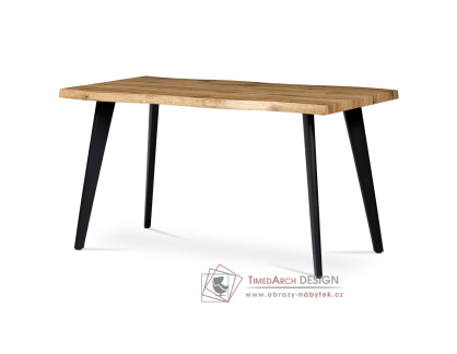 HT-840 OAK, jídelní stůl 140x80cm, černý lak / dub divoký